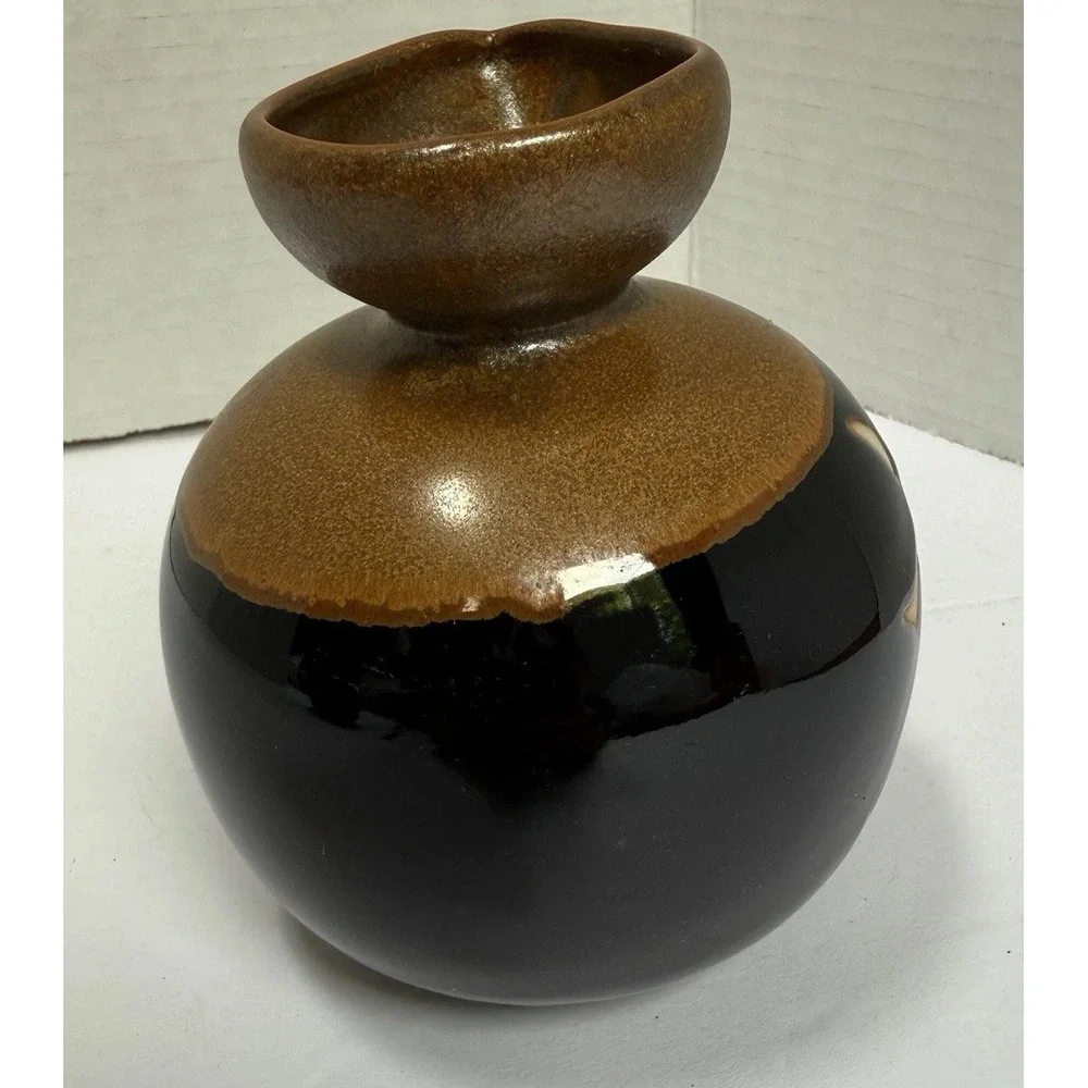 Japanese Dark Brown Glazed Ceramic Sake‎ 5